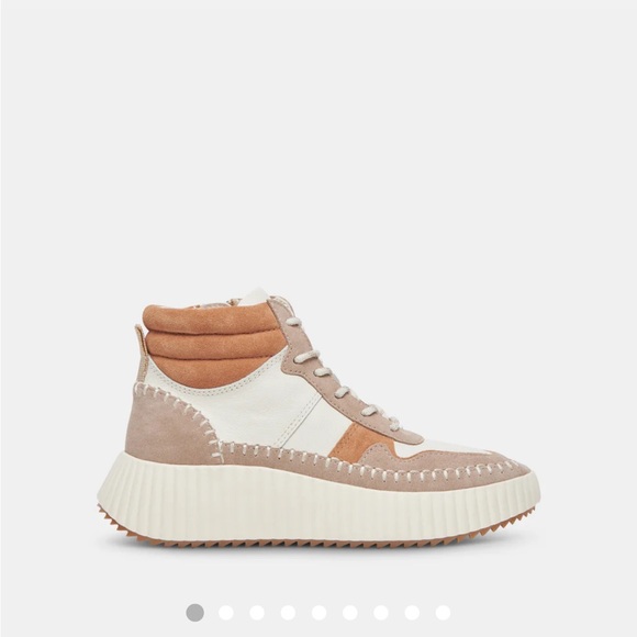 Dolce Vita Beige and White High-Top Sneakers - Picture 3 of 9